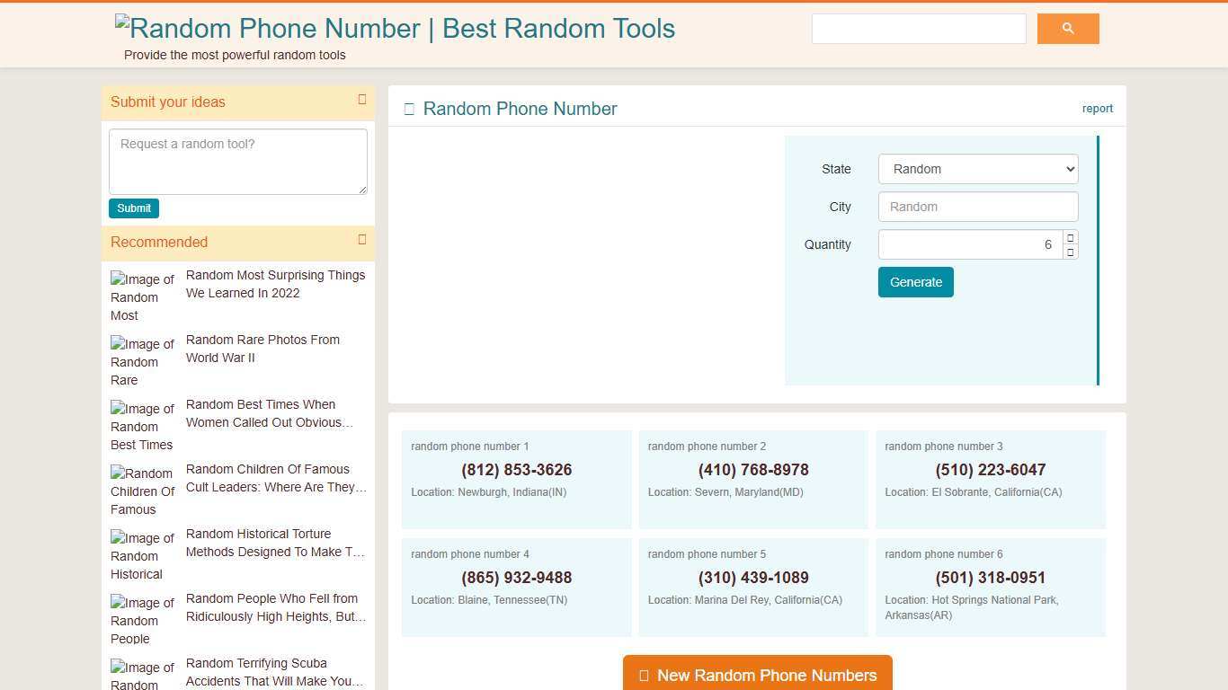 Random US Phone Number Best Random Tools